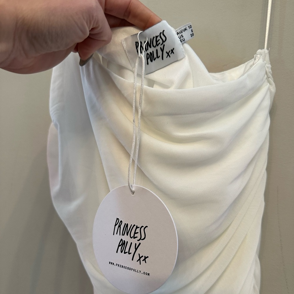 NWT Princess Polly One Shoulder White Dress Size 6 - Picture 2 of 6